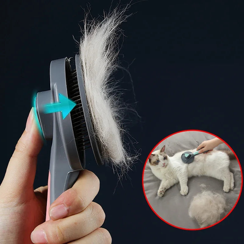 Cat Comb Brush Pet Hair Removes Comb for Cat Dog Pet Grooming Hair Cleaner Cleaning Pet Dog Cat Supplies Self Cleaning Cat Brush